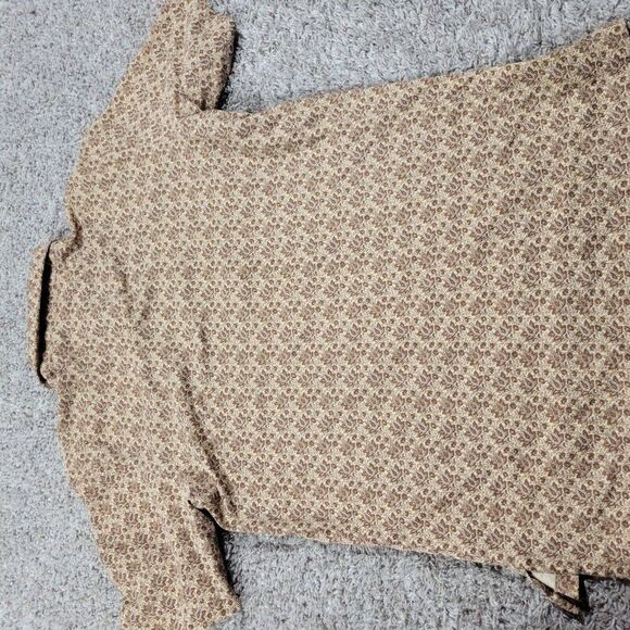 Polo Golf Ralph Lauren Shirt Mens Large Brown All Over Print Floral Short Sleeve - Picture 10 of 11